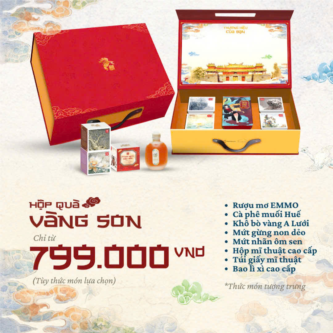 Hộp quà vàng son
